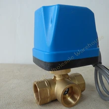 AC220V DN20(G3/") Электрический моторизованный латунный шаровой клапан 3 ходовой 3-проводной с приводом M03 Прямая поставка с светодиодный светильник