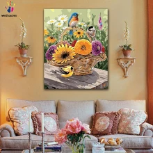 DIY картина по номерам Дейзи цветок корзины Цветочная композиция фигурные рисунки по номерам с комплекты 40x50 защелка