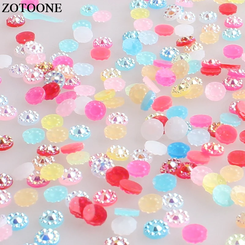 ZOTOONE 1000 шт цветок камни Flatback клей на смоле стразы кристаллы Красочные Стразы для
