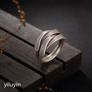 

KJJEAXCMY boutique jewelryar S925 Sterling Silver Thailand handmade antique, old personality, jog weaving, opening lady's ring