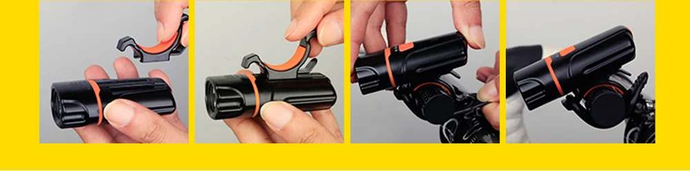 Clearance CoolChange Waterproof Bike Light USB Rechargeable Cycling Light T6 LED Warning Flashlight Battery 1200mAh 6 Modes Bicycle Light 23