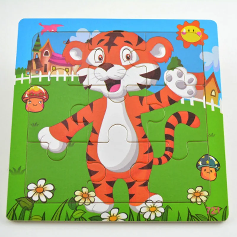 

Wooden Toy Puzzles Cartoon Cute Animals 3D Stereoscopic Early Educational Developmental Puzzle Toys for Children Baby Puzzles