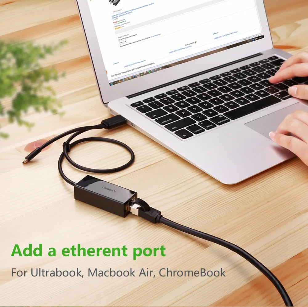 Сетевой адаптер Ugreen OTG Ethernet Micro USB 2 0 к RJ 45 10/100 Мбит/с для планшетов переключателей