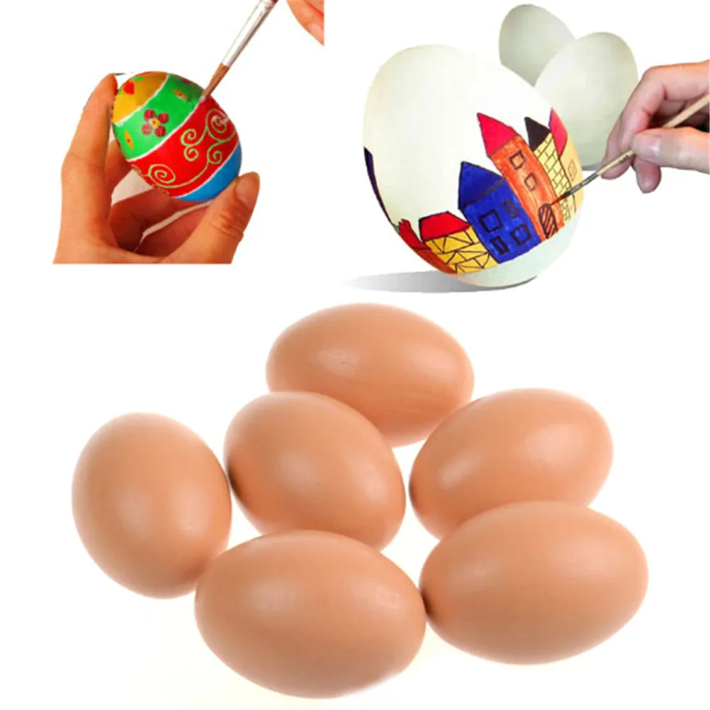 

3pcs Plastic Creative Simulation Egg DIY Painting Easter Eggs Kids Educational Toys Children Easter Party Favors Gift 5.5cm* 4cm