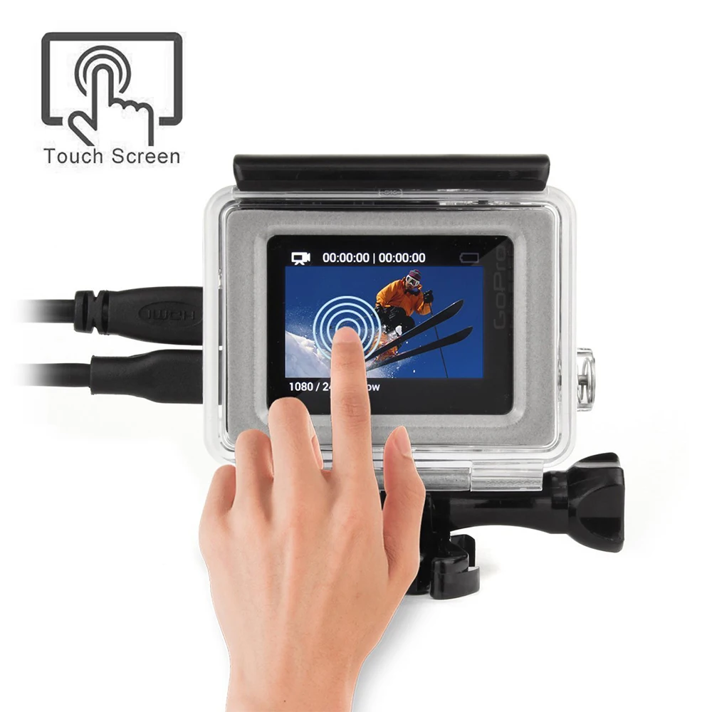 Side Open Skeleton Touch Screen Protective Housing Case For Gopro