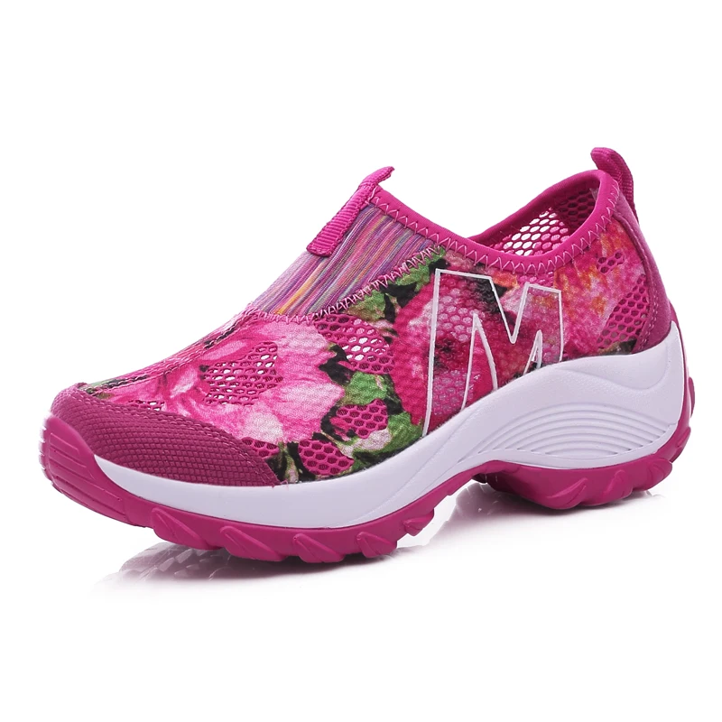 

summer women's shoes Korean version breathable mesh flour feet depend people's high soles shake shoe sports fitness Yasilaiya