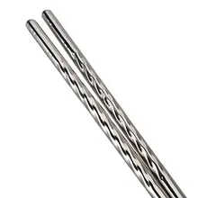 SDFC 1 пара Нескользящая конструкция Chop палочки из нержавеющей стали Палочки для еды серебро