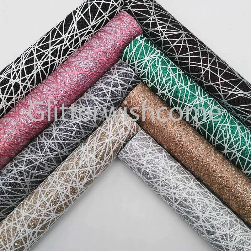 

Glitterwishcome 21X29CM A4 Size Vinyl For Bows Printed Glitter Leather Fabirc Faux Leather Sheets for Bows, GM346A