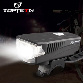 

TOPTETN USB Rechargeable Cycling Horn Electronic Bicycle Handlebar Bell with LED Light 120db 5 Sound Effects Waterproof Light