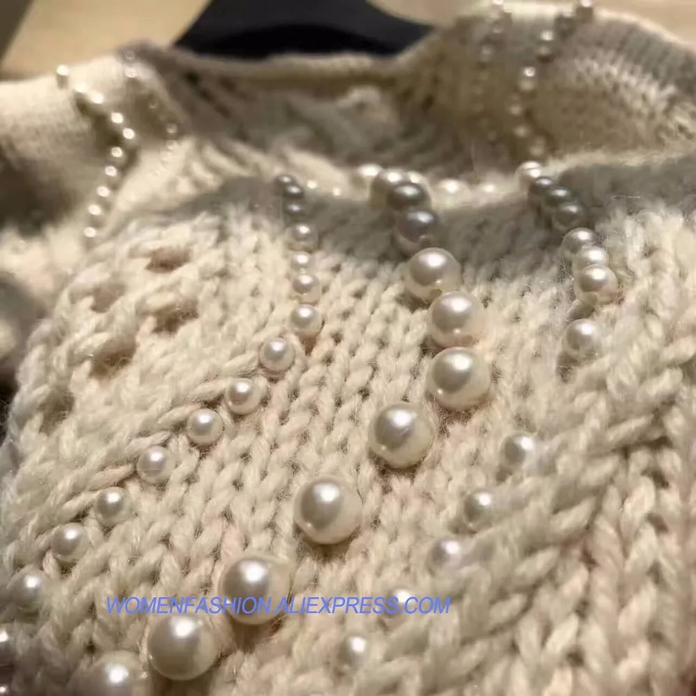 women sweaters and pullovers,elegant women's sweaters,amazing decorate pearls knitted sweater,winter warm clothes pull femme