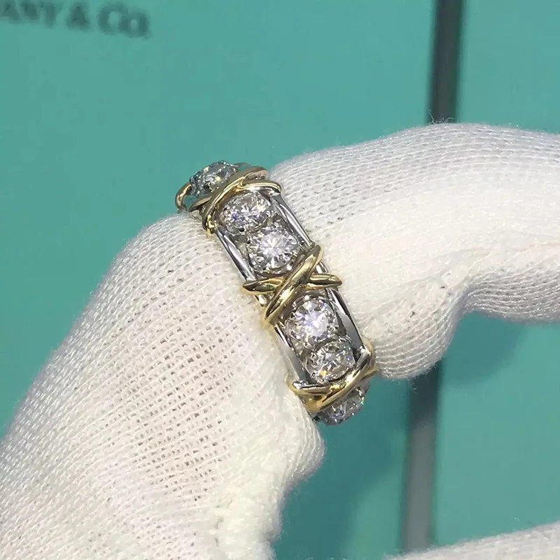 18 K 750Au золото Moissanite алмазное кольцо обручальное кольцо D Цвет VVS с национальным сертификатом MO-H100105