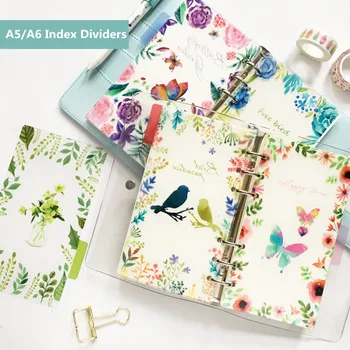 

5/1pc/set A5/A6 Colored Binder Index Dividers for Loose Shell Notebook Standard 6 Holes Interleaf the Office Supplies Stationery
