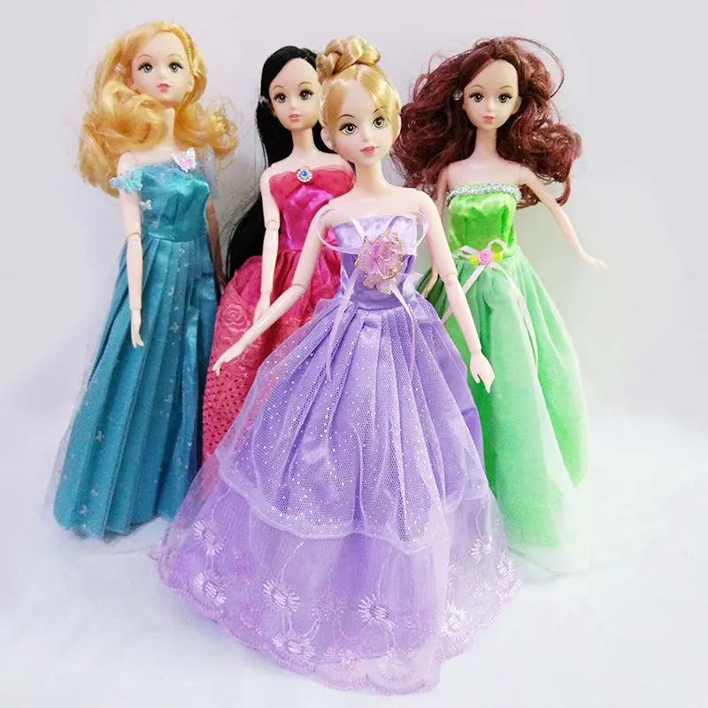 

1Pcs Girls Handmade Clothes Gown Evening Party Wedding Dresses for 11'' Doll Clothing Dolls Accessories
