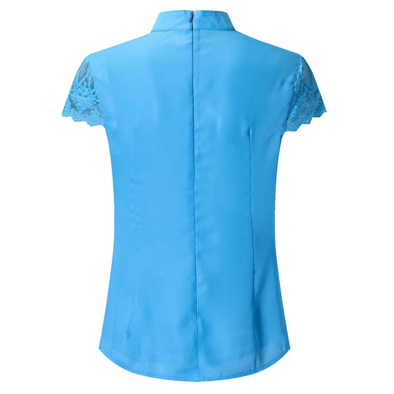 MoneRffi, сексуальные кружевные блузки для женщин, Открытая Майка, Женская однотонная Повседневная офисная рубашка размера плюс, блузы с v-образным вырезом, уличная футболка