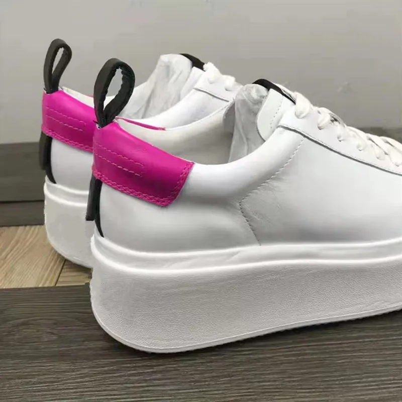 Woman Shoes White Sneakers Genuine Leather Vulcanize Spring Autumn Krasovki Women Casual Shoes Basket Trainers Tenis Feminino