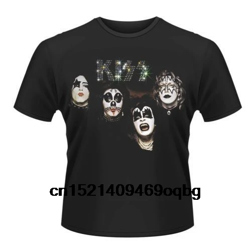 Футболка одежда Kiss рок N рулон группы лица 1974 с коротким рукавом мужские футболки