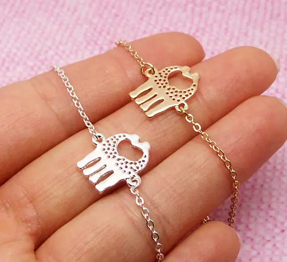 N019 Gold Silver Cute Heart Loving Giraffes Necklace Simple lovely Twin Baby Deer Necklace Animal Jewelry for Couples (3)