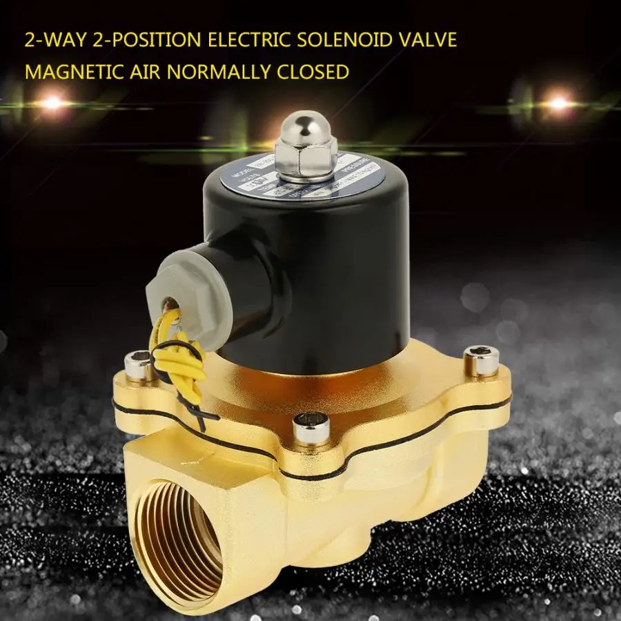 Электрический магнитный клапан DC 12 в 1 дюймов Латунь 2-Way 2-позиция Электрический электромагнитный клапан Магнитная Air нормально закрытый
