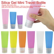 Портативные Силиконовые Мини бутылки для путешествий, красочные пустые прозрачные тюбики, контейнеры для косметики, крема, лосьона, многоразовые бутылки