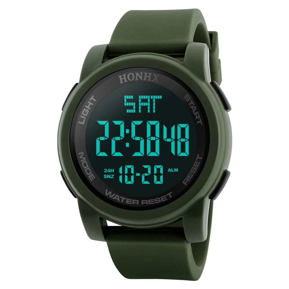 Мужские модные водонепроницаемые мужские часы с ЖК-дисплеем и секундомером, Резиновые Спортивные Цифровые кварцевые наручные часы May01 D20 TSALE