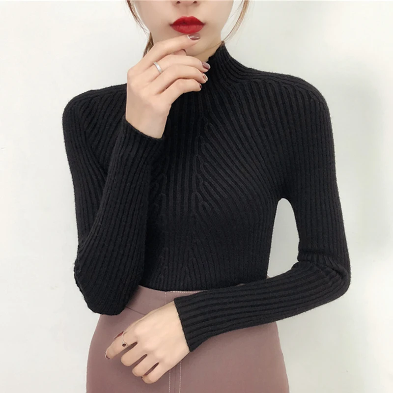 Winter Woman Sweater Knitting Pullovers Korean Fashion Women Turtleneck Knit Shirt Long Sleeve Sweater Tops Fall Winter Jumper Winter Woman Sweater Knitting Pullovers Korean Fashion Women Turtleneck Knit Shirt Long Sleeve Sweater Tops Fall Winter Jumper