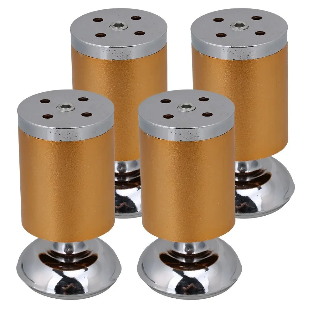 Chrome Metal Furniture Feet Wardrobe Table Bed Sofa Corner Legs Golden and Silver Matte