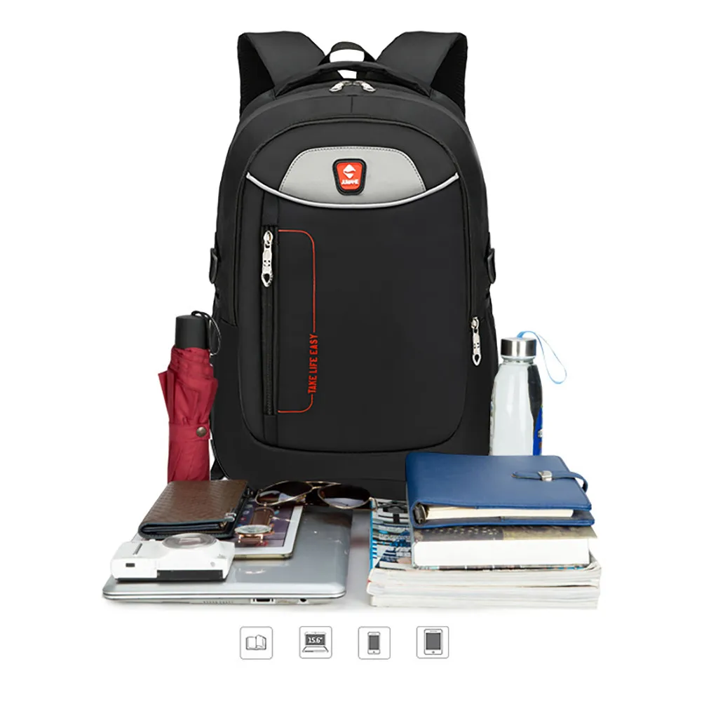 Большой Вместительный мужской рюкзак для ноутбука, Многофункциональный Водонепроницаемый рюкзак для подростков, деловой повседневный рюкзак для путешествий JUNE25