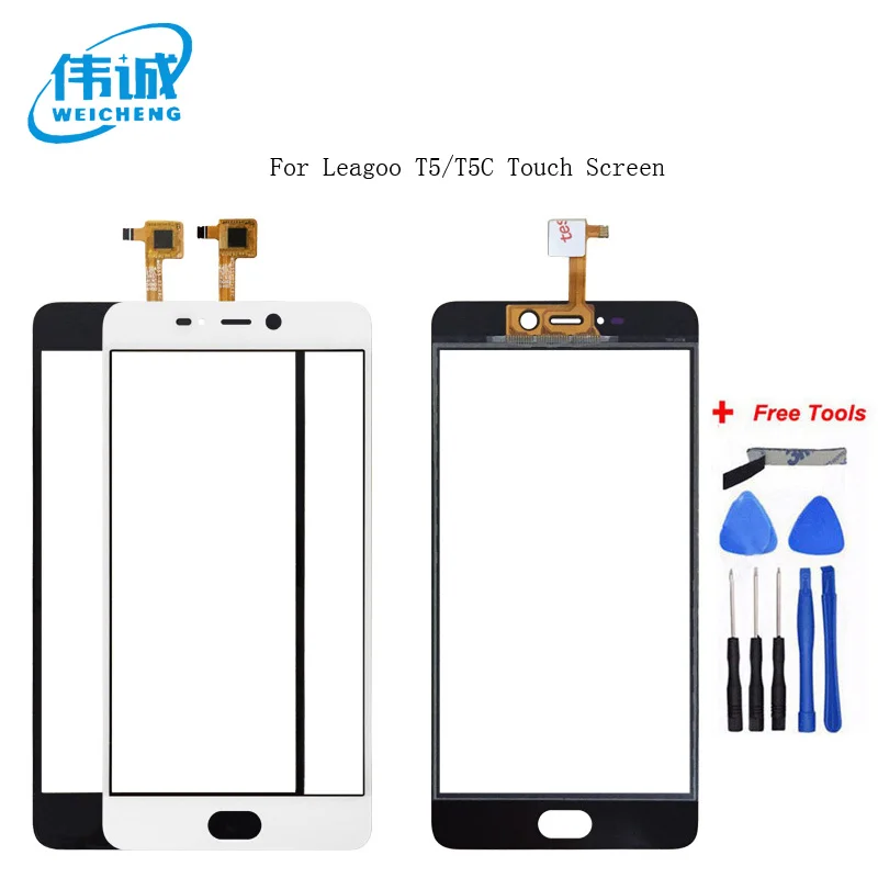 

WEICHENG 5.5 inches For Leagoo T5 Touch Panel Front Glass Lens Sensor Touchscreen For Leagoo T5C Touch Screen Digitizer+Tools