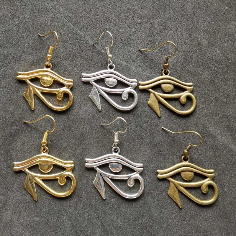 

Design Drop Earrings Rah Egypt Wedjat Eye of Horus Dangle Earring For Women Christmas Gift Gold Silver Bronze Drop Shipping