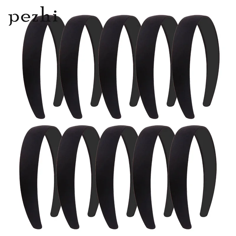 

Black simple wide headband 1.5 2 2.5 3 4cm girl women DIY jewelry bezel material cloth hair bands semi-finished hair accessories