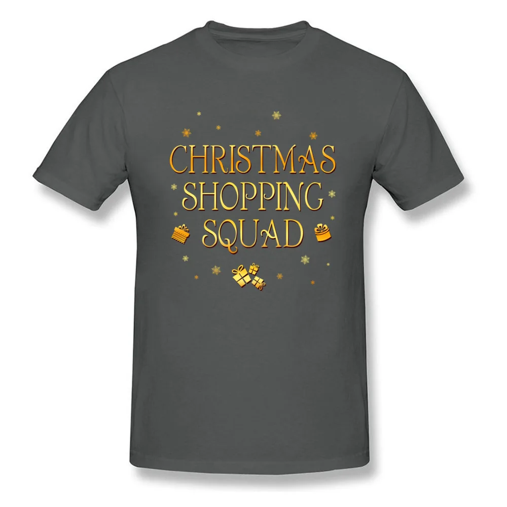 Christmas Shopping Squad Pure Cotton Men's Short Sleeve Tops T Shirt Normal Summer T Shirts Normal Sweatshirts Fitted Crewneck Christmas Shopping Squad carbon