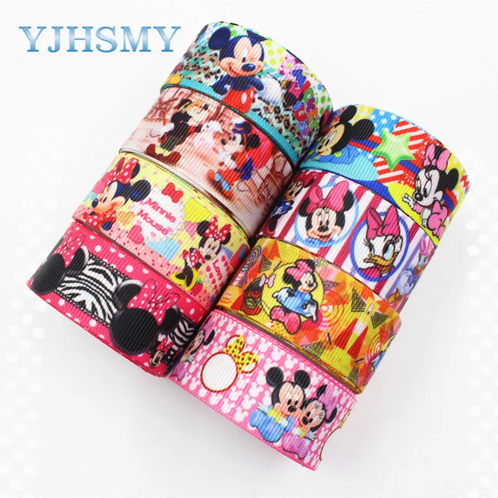 

YJHSMY,1751216 22mm 10yard M.Mouse cartoon Series printed grosgrain ribbon, Clothing accessories, DIY handmade materials.