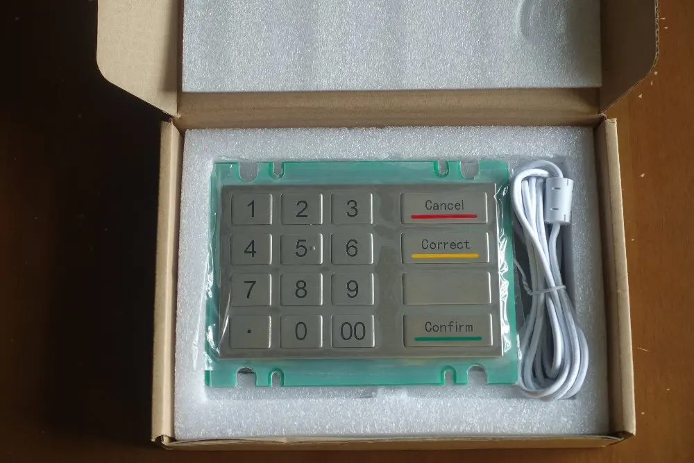 16 atm type key button ruggedised ik07 vandal resistant and waterproof ip65 metal numeric keypad with flat keys and usb ps2
