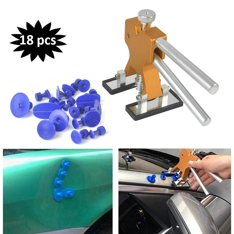 

Automobile Paintless Dent Puller Car Repair Tool Blue Glue Tabs Suction Cup Dent Removal Kit Car Dent Remove Hand Tool Set