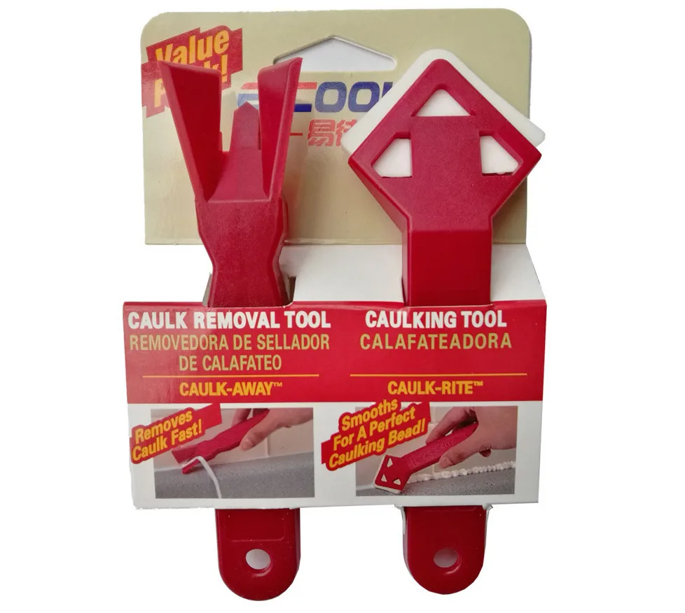 

Plastic Professional Caulk Away Remover Finisher Caulk Cleaner Knife Glue Scraper Smoother Builders Choice Tools set