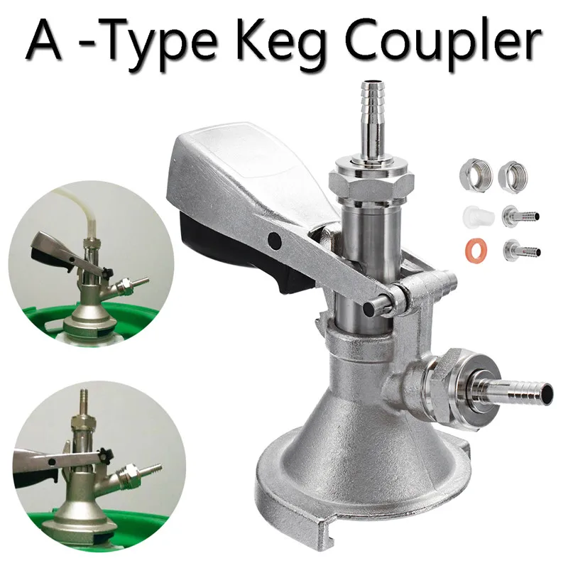 

A-type Keg Coupler Draft Beer Dispenser For Home Brew Connectors Coupler Head For Home Brew Wine Beer Dispenser Brewing