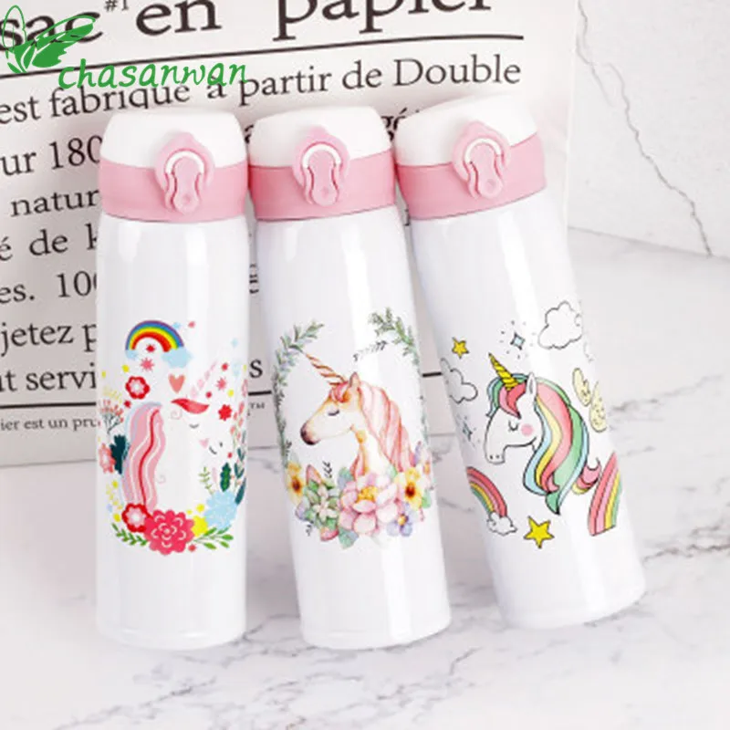 Best CHASAWNA 500ML Unicorn Thermo Mug Thermos Coffee Cup Stainles Steel Thermal Bottle Termos Thermocup Vacuum Flask Hot Mug.Q