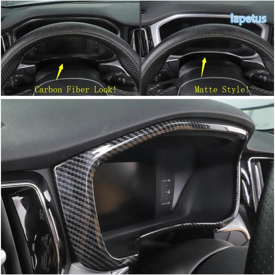 

Lapetus Dashboard Instrument Decoration Frame Cover Trim 1 Pcs ABS Fit For Volvo XC60 2018 2019 / Matte Carbon Fiber Style