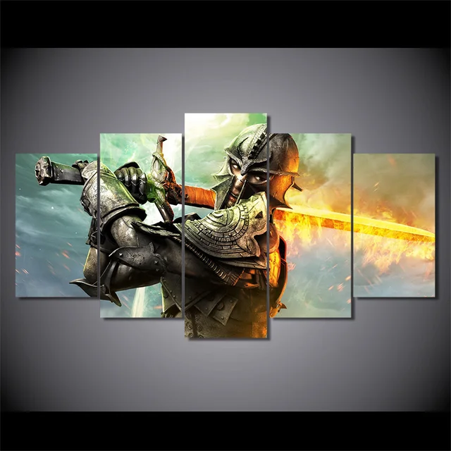 5 Pieces Framework Hd Prints Paintings Pictures Dragon Age 5 Pieces Framework Hd Prints Paintings Pictures Dragon Age Inquisition Group Canvas Poster Living Room Home Decor Wall Art