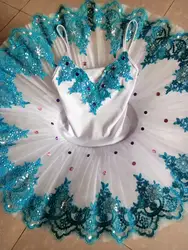 Комплект синего цвета профессиональная балетная пачка Дети, девочки взрослых женщин балетки костюмы балетное платье-пачка для девочек для