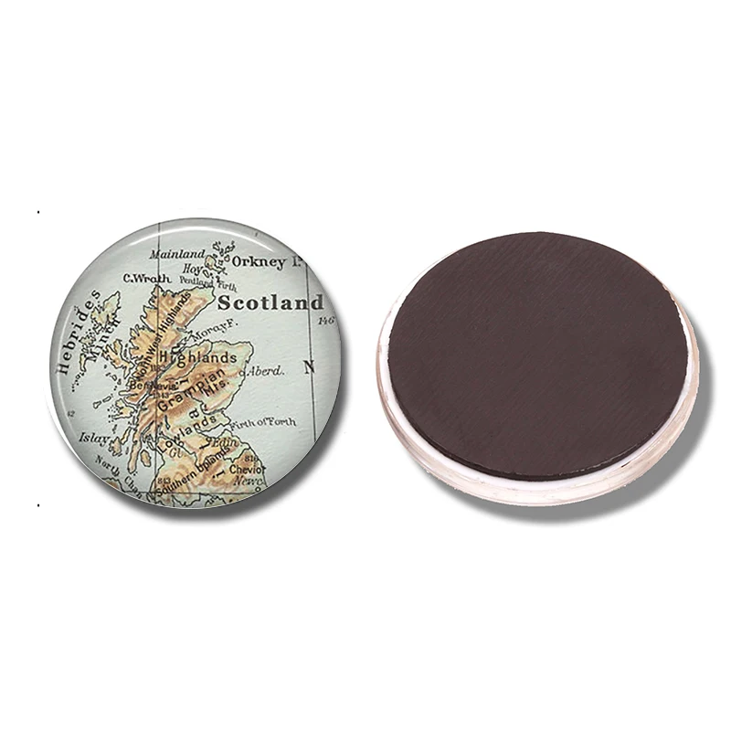 

Scotland Map 30 MM Fridge Magnet Edinburgh Highlands Map Glass Cabochon Magnetic Refrigerator Stickers Note Holder Home Decor