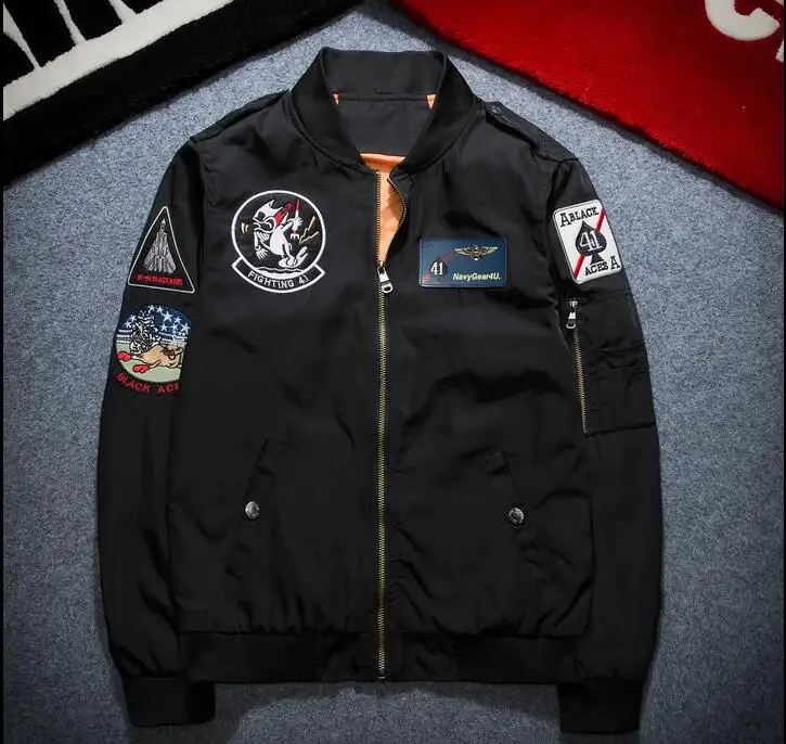 

Flight jacket Tide embroidery baseball service MA-1 pilot jacket motorcycle coat men and women tooling spring tide