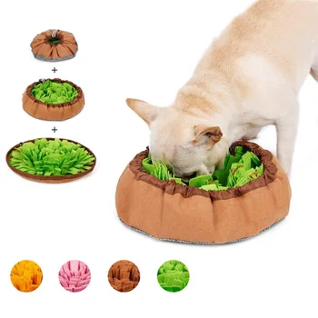 

Konesky Dog Training Round Pet Sniffing Pad Washable Training Blanket Feeding Mat Piecing Interactive Dog Training Equipment