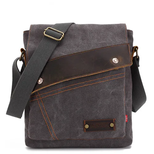 Мужская сумка-мессенджер, высокое качество, холщовая винтажная сумка, сумка на плечо для мужчин, Повседневная сумка через плечо, дорожные сумки, bolsa masculina - Цвет: Серый