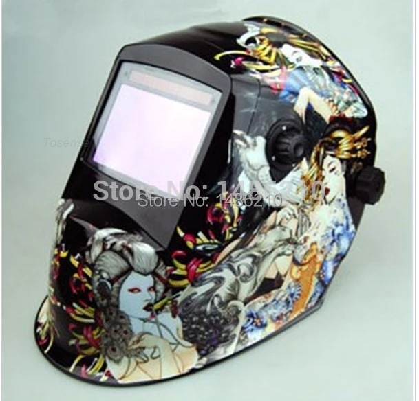 Flame skeleton Solar Auto Darkening Welding Helmet for ARC MAG MIG TIG Welding equipment Helmet welder cap Chrome New materials