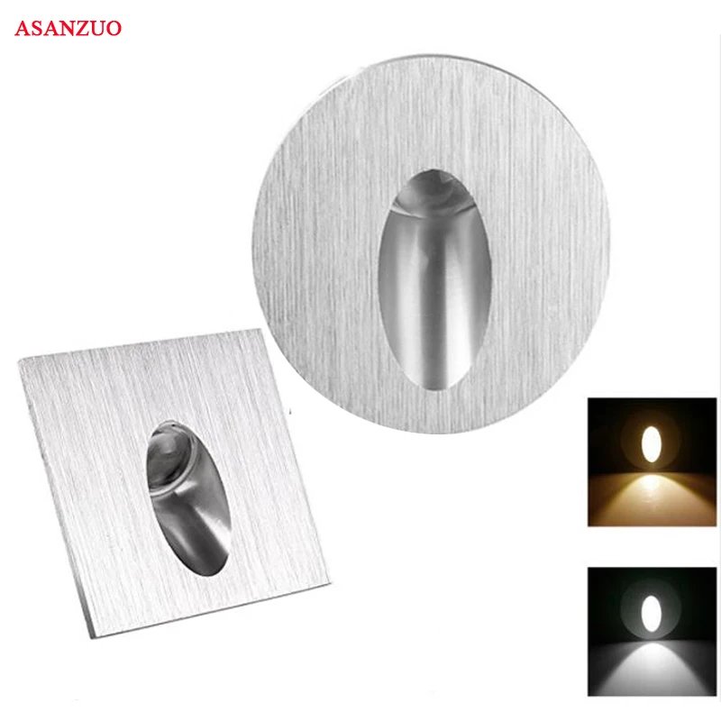 

Wall Lamp Led Stair Light Aluminum Round 3W Recessed LED Step Lamp Pathway Wall Corner Lamps AC85-265V Wall Light Lighting