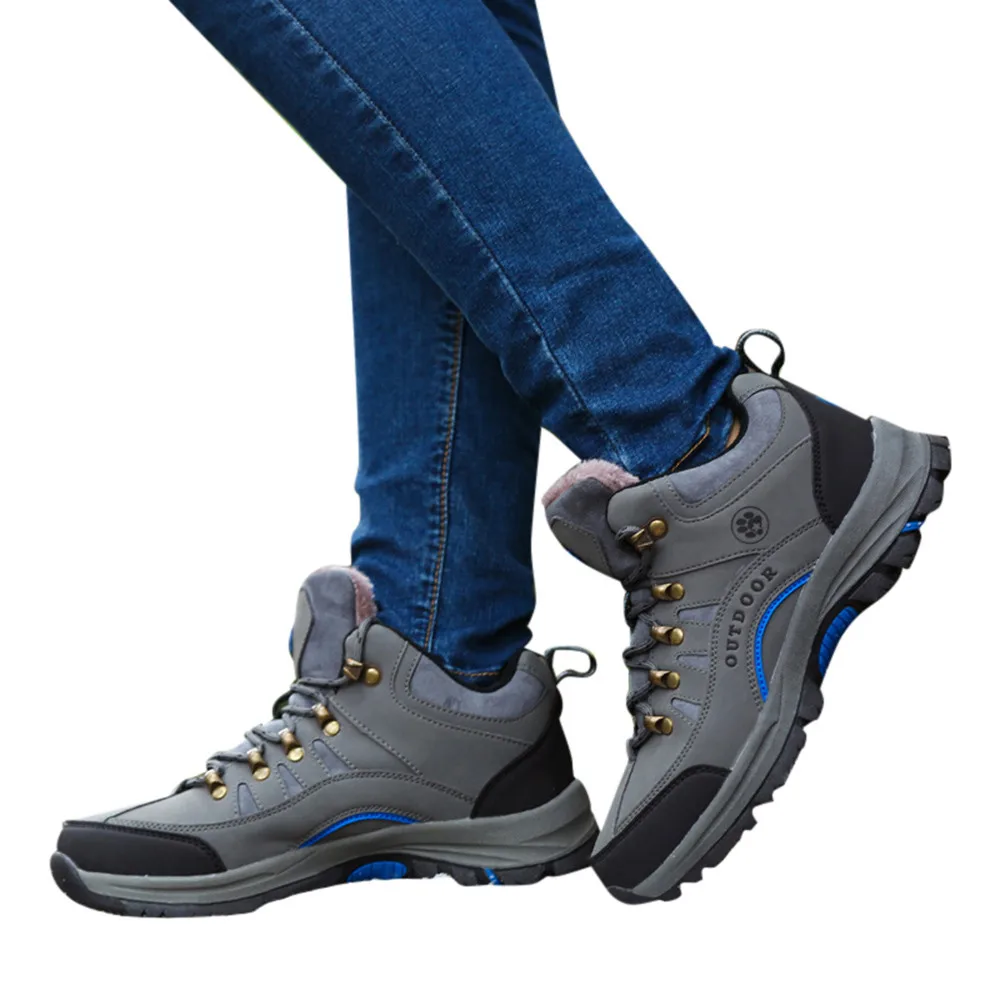 

CHAMSGEND Plus velvet plus cotton warm cotton shoes outdoor sports female non-slip wear-resistant shock absorption hiking shoes