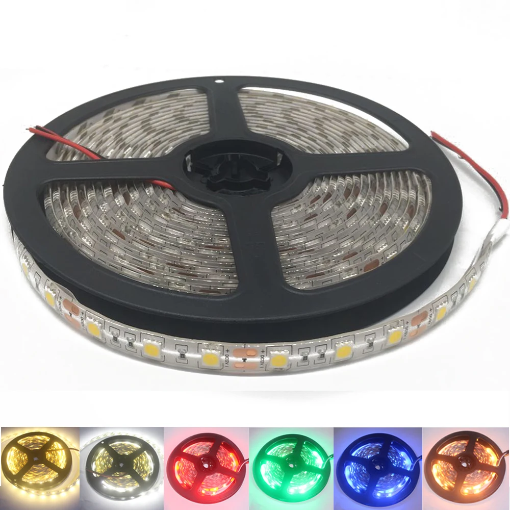 Светодиодная лента 12 в 24 5050 SMD 60 светодиодов/м светильник световая 5 м В SMD5050