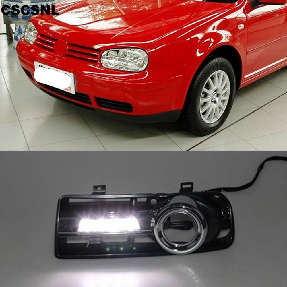 

CSCSNL 2PCS LED DRL Daytime Running light Fog Lamp cover For Volkswagen VW Golf 4 MK4 1998 1999 2000 2001 2002 2003 2004 2005