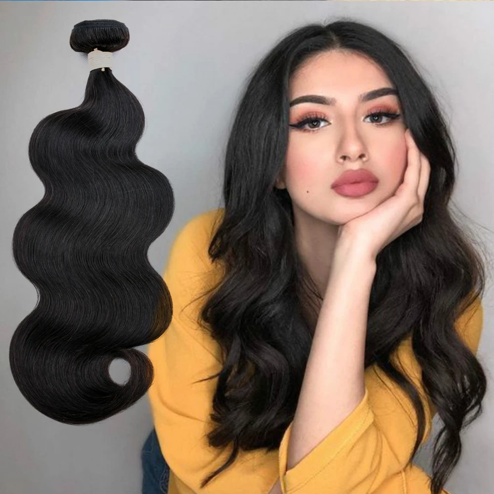 2019 Beau Diva Brazilian BodyWave 1/3/4 Bundles Human Hair Extensions 1B Natural Color 8-24 Inches Brazilian Hair Weave 95-100g